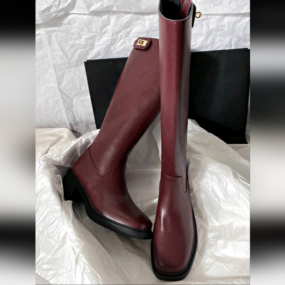 Shoes | New Midheel Faux Leather Overtheknee Boots Simplistic ...